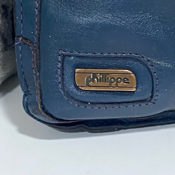 Vintage Phillipe Cordovan Leather Mini Attache Bag in Blue - Picture 3 of 9